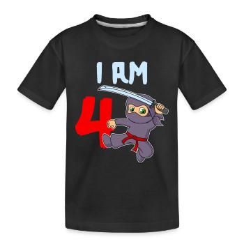 J’ai 4 ans 4ème anniversaire - T-shirt bio Premium Enfant - noir - Devant