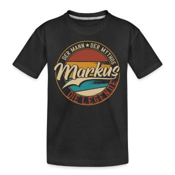 Markus Der Mann der Mythos die Legende Geschenk - Kinder Premium Bio T-Shirt - Schwarz - Vorne