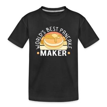Pancake Maker Pancake Lover Funny Waffle - Kids' Premium Organic T-Shirt - black - Front