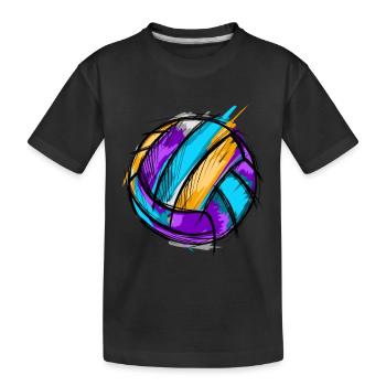 Volleyball - Kids' Premium Organic T-Shirt - black - Front