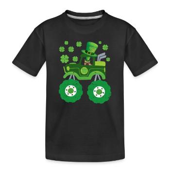 Leprechaun Monster Truck Pugs St Patrick’s Day - T-shirt bio Premium Enfant - noir - Devant