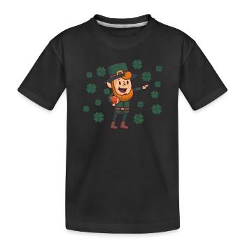 Leprechaun Football américain Saint-Patrick - T-shirt bio Premium Enfant - noir - Devant