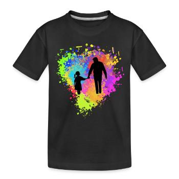 Vater und Tochter - Kinder Premium Bio T-Shirt - Schwarz - Vorne