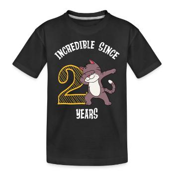 Unbelievable for 2 years 2nd birthday - Kids' Premium Organic T-Shirt - black - Front