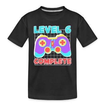 6th birthday boys 6 years child son - Kids' Premium Organic T-Shirt - black - Front