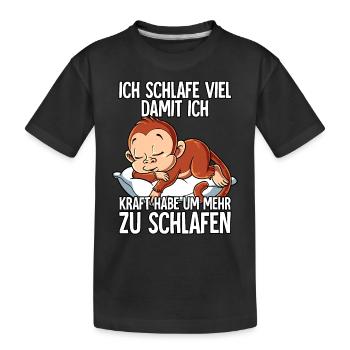 Ich Schlafe Affe - Kinder Premium Bio T-Shirt - Schwarz - Vorne