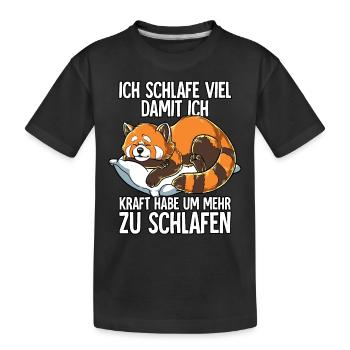Ich Schlafe Roter Panda - Kinder Premium Bio T-Shirt - Schwarz - Vorne