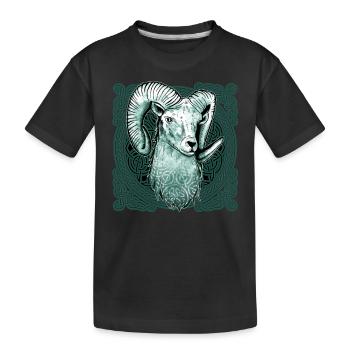 Bélier Modèle de nœud celtique - T-shirt bio Premium Enfant - noir - Devant