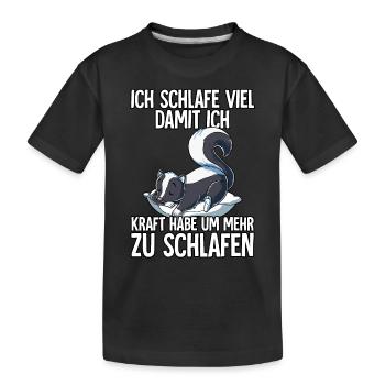 Ich Schlafe Stinktier - Kinder Premium Bio T-Shirt - Schwarz - Vorne