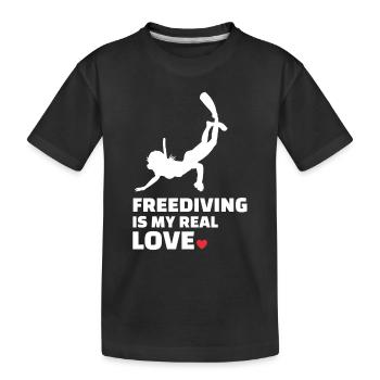 Freediving - Kids' Premium Organic T-Shirt - black - Front