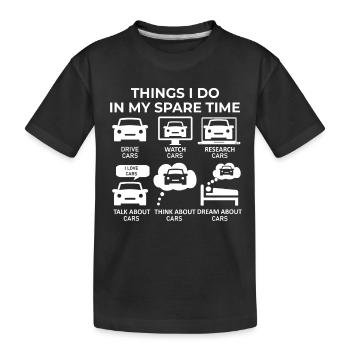 Ce que je fais pendant mon temps libre - Voitures - T-shirt bio Premium Enfant - noir - Devant