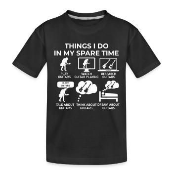 Dinge, die ich in meiner Freizeit mache - Gitarren - Kinder Premium Bio T-Shirt - Schwarz - Vorne