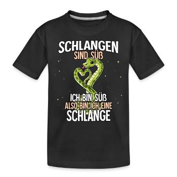 Schlangen Sind Süß Schlange - Kinder Premium Bio T-Shirt - Schwarz - Vorne