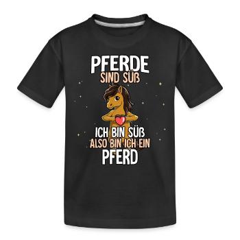 Pferde Sind Süß Pferd - Kinder Premium Bio T-Shirt - Schwarz - Vorne