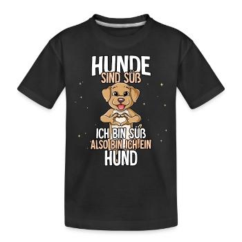 Hunde Sind Süß Hund - Kinder Premium Bio T-Shirt - Schwarz - Vorne