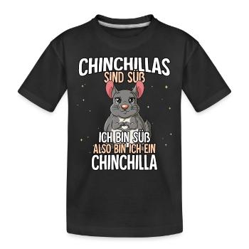 Chinchillas Sind Süß Chinchilla - Kinder Premium Bio T-Shirt - Schwarz - Vorne
