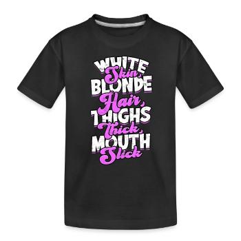 dick dicke oberschenkel thick thighs oberschenkel - Kinder Premium Bio T-Shirt - Schwarz - Vorne