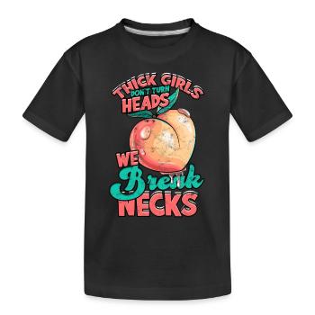 dick dicke oberschenkel thick thighs oberschenkel - Kinder Premium Bio T-Shirt - Schwarz - Vorne