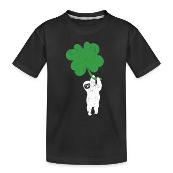 Paresseux Trèfle Mignon Trèfle Paresseux St Patrick - T-shirt bio Premium Enfant - noir - Devant