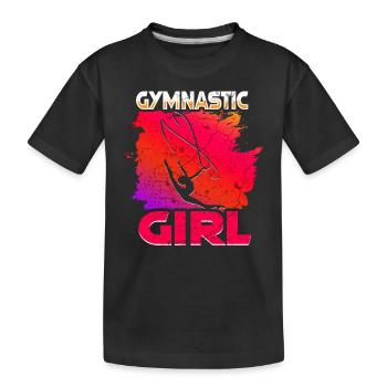 Gymnastik Mädchen Turnen Akrobatik - Kinder Premium Bio T-Shirt - Schwarz - Vorne