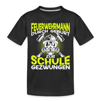 Feuerwehrmann Jugendfeuerwehr Freiwillige Feuerweh - Kinder Premium Bio T-Shirt - Schwarz - Vorne