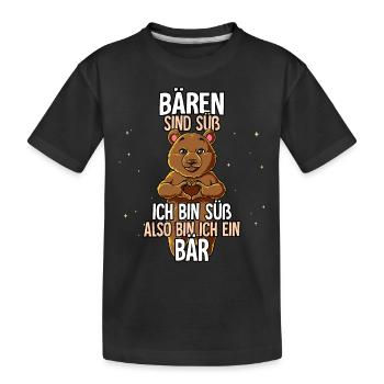Bären Sind Süß Bär - Kinder Premium Bio T-Shirt - Schwarz - Vorne