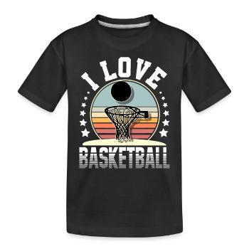 Basketball Basketballer - Kinder Premium Bio T-Shirt - Schwarz - Vorne