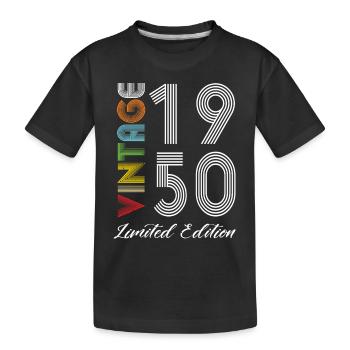 Vintage 1950's Vintage Birthday Retro Vintage - Kids' Premium Organic T-Shirt - black - Front