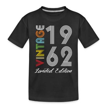 Vintage 1962 Vintage Geburtstag Retro Vintage - Kinder Premium Bio T-Shirt - Schwarz - Vorne