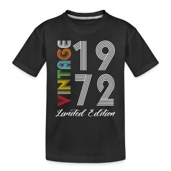 Vintage 1972 Vintage Geburtstag Retro Vintage - Kinder Premium Bio T-Shirt - Schwarz - Vorne