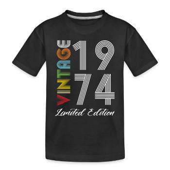 Vintage 1974 Vintage Geburtstag Retro Vintage - Kinder Premium Bio T-Shirt - Schwarz - Vorne