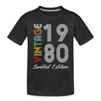 Vintage 1980 Vintage Geburtstag Retro Vintage - Kinder Premium Bio T-Shirt - Schwarz - Vorne