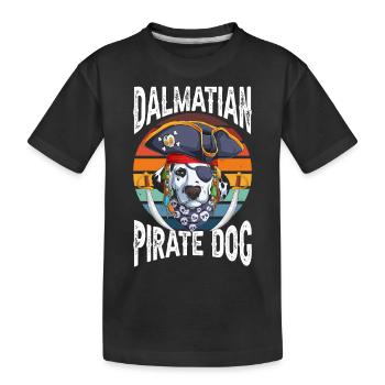 Dalmatian Pirate Dog - Kinder Premium Bio T-Shirt - Schwarz - Vorne