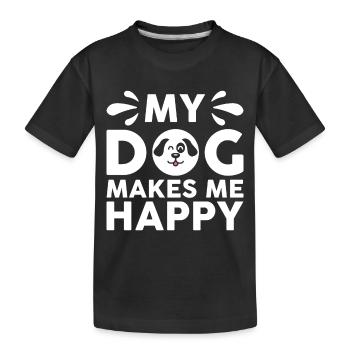 Mon chien me rend heureux - T-shirt bio Premium Enfant - noir - Devant