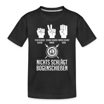 Bogen Bogenschütze Bogensport Bogenschießen - Kinder Premium Bio T-Shirt - Schwarz - Vorne