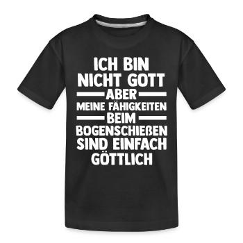 Bogen Bogenschütze Bogensport Bogenschießen - Kinder Premium Bio T-Shirt - Schwarz - Vorne