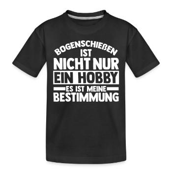 Bogen Bogenschütze Bogensport Bogenschießen - Kinder Premium Bio T-Shirt - Schwarz - Vorne