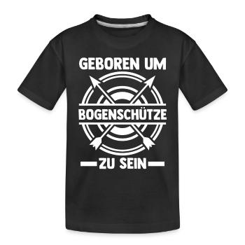 Bogen Bogenschütze Bogensport Bogenschießen - Kinder Premium Bio T-Shirt - Schwarz - Vorne
