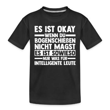 Bogen Bogenschütze Bogensport Bogenschießen - Kinder Premium Bio T-Shirt - Schwarz - Vorne
