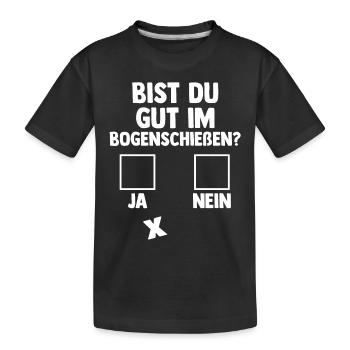 Bogen Bogenschütze Bogensport Bogenschießen - Kinder Premium Bio T-Shirt - Schwarz - Vorne
