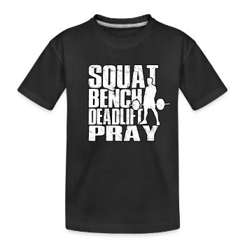 kreuzheben fitlochlochness deadlift gym - Kinder Premium Bio T-Shirt - Schwarz - Vorne