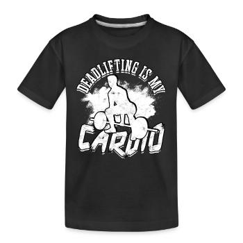 kreuzheben fitlochlochness deadlift gym - Kinder Premium Bio T-Shirt - Schwarz - Vorne