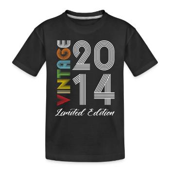 Vintage 2014 Vintage Geburtstag Retro Vintage - Kinder Premium Bio T-Shirt - Schwarz - Vorne