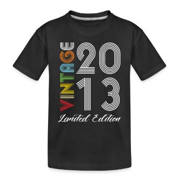 Vintage 2013 Vintage Geburtstag Retro Vintage - Kinder Premium Bio T-Shirt - Schwarz - Vorne