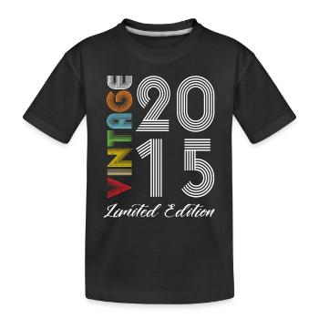 Vintage 2015 Vintage Geburtstag Retro Vintage - Kinder Premium Bio T-Shirt - Schwarz - Vorne