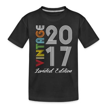 Vintage 2017 Vintage Geburtstag Retro Vintage - Kinder Premium Bio T-Shirt - Schwarz - Vorne