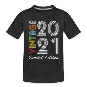 Vintage 2021 Vintage Geburtstag Retro Vintage - Kinder Premium Bio T-Shirt - Schwarz - Vorne