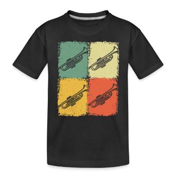 Trumpet Trumpet Player Trumpeter - Kids' Premium Organic T-Shirt - black - Front