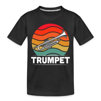Trompete Trompetenspieler Trompeter - Kinder Premium Bio T-Shirt - Schwarz - Vorne