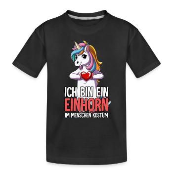 Ich Bin Ein Einhorn - Kinder Premium Bio T-Shirt - Schwarz - Vorne